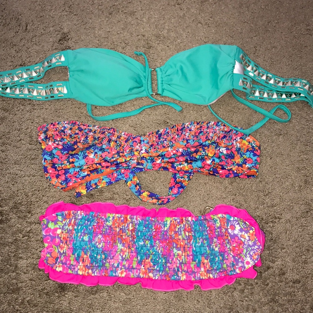 3 bandeau bikini tops